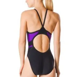 Speedo Girl's PowerFlex Eco Tone Setter Splice Flyback -Women Sales Store 7719916 967 bk