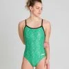 Arena Girl's Kikko Light Drop Back One Piece -Women Sales Store ArenaKikkoLightDropGreen