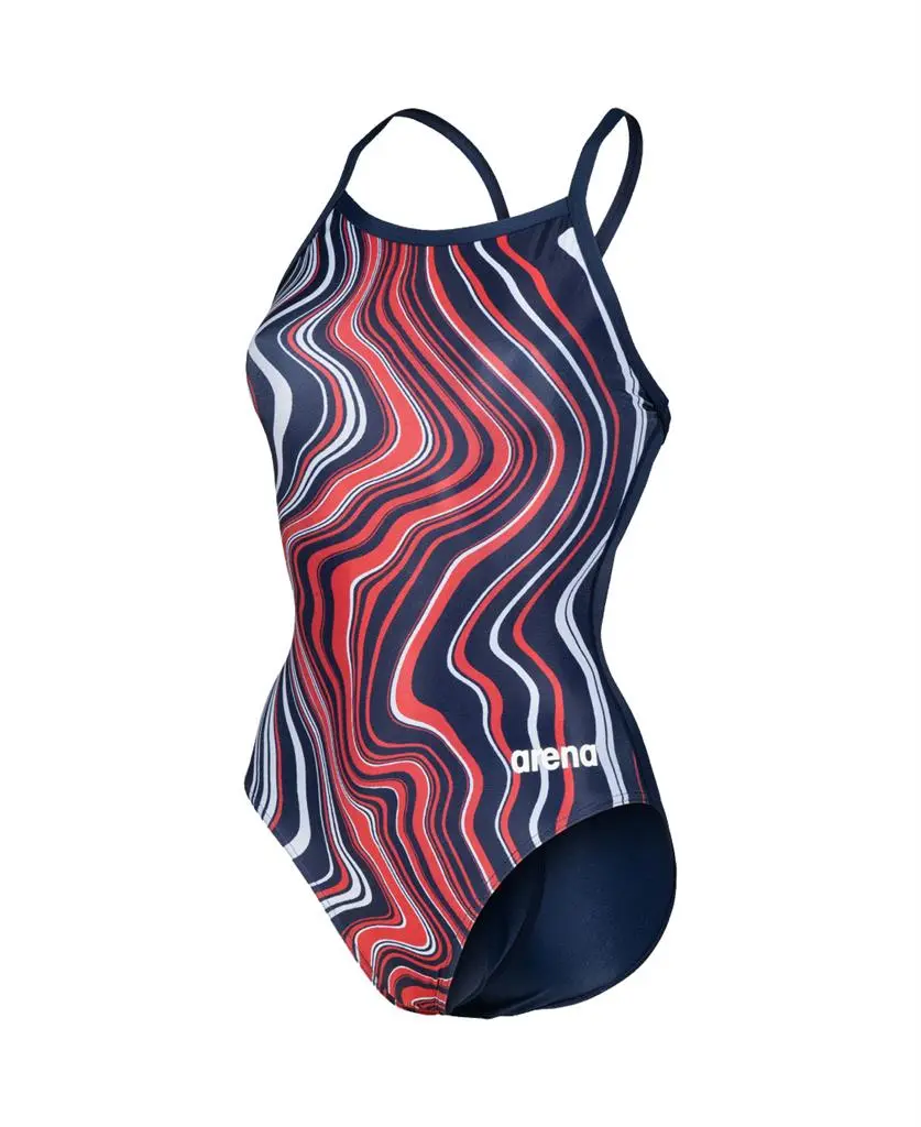 Arena Girl's Marbled Light Drop Back One Piece 6 Arena Girl's Marbled Light Drop Back One Piece - Image 4
