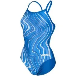 Arena Girl's Marbled Light Drop Back One Piece