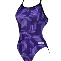 Arena Girl's Puzzled Challenge Back One Piece -Women Sales Store ArenaPuzzledChallengeBlackPurple