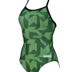 Arena Girl's Puzzled Light Drop Back One Piece -Women Sales Store ArenaPuzzledLightDropBlackGreen