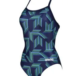 Arena Girl's Puzzled Light Drop Back One Piece -Women Sales Store ArenaPuzzledLightDropNavySoftGreen