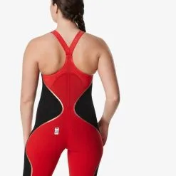 Speedo Fastskin LZR Pure Intent Closed Back Kneeskin -Women Sales Store SpeedoPureIntentCBFieryRedBack