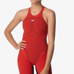 Speedo Fastskin LZR Pure Valor Open Back Kneeskin -Women Sales Store SpeedoPureValorOBFieryRed
