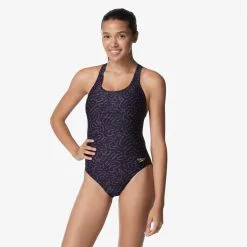 Speedo Girl's Race Maze Super Proback Onepiece Swimsuit -Women Sales Store SpeedoRaceMazeProbackPurple