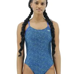 TYR Girl's Lapped Cutoutfit Swimsuit -Women Sales Store TYRLappedCutoutBlueGreen