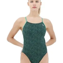 TYR Girl's Lapped Cutoutfit Swimsuit -Women Sales Store TYRLappedCutoutGreen