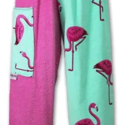 Kiki's Nation Towel Pants -Women Sales Store TowelPantsPinkGreenFlamingos 2